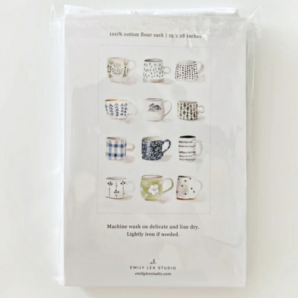 Emily Lex Studio - New! Mug Themed 100% Cotton Tea Towel